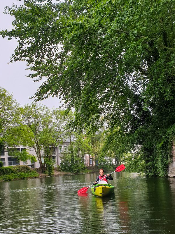 Kajakken op de Oude Dender in Dendermonde